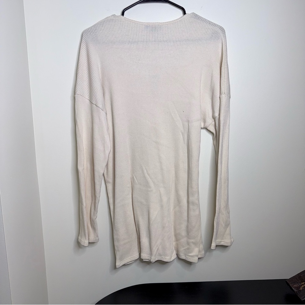 🖤PrettyLittleThing Off-White Ribbed Sweater Dress - Picture 4 of 4